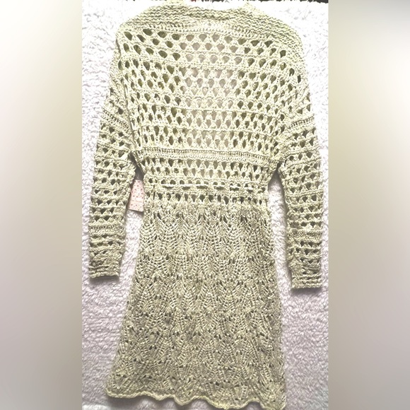 Free People NWT XS Sweet Talker Long Oversized Crochet Cardigan - Picture 6 of 8